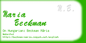 maria beckman business card